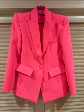NWOT Alex Perry Vibrant Hot Pink Single-Button Tailored Blazer